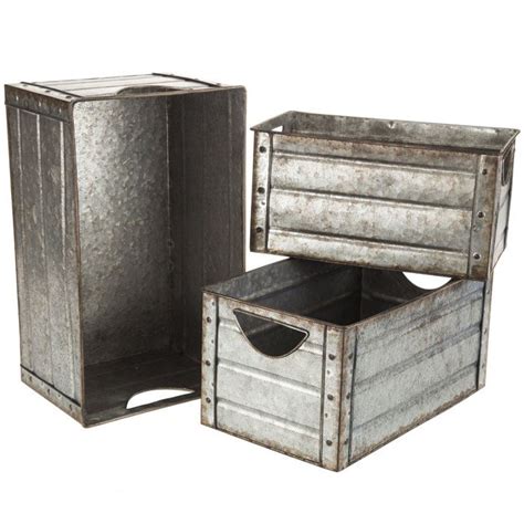 galvanized steel storage boxes|galvanized metal rectangle container set.